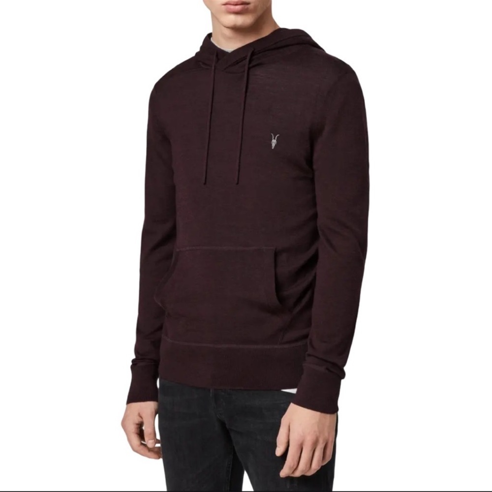All Saints Mode Merino Wool Hoodie Sz L